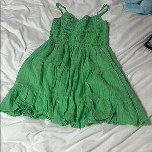 American Eagle Outfitters Green Smocked Sundress